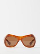 Port Tanger - Soledad Oversized Round Acetate Sunglasses - Womens - Brown Multi