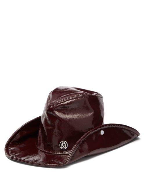 Matchesfashion.com Maison Michel - Enrico High Shine Pvc Hat - Womens - Burgundy