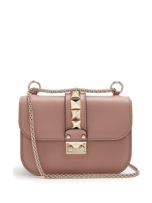 Matchesfashion.com Valentino - Lock Small Leather Shoulder Bag - Womens - Nude