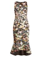 Matchesfashion.com Peter Pilotto - Kia Floral Print Cady Midi Dress - Womens - Multi