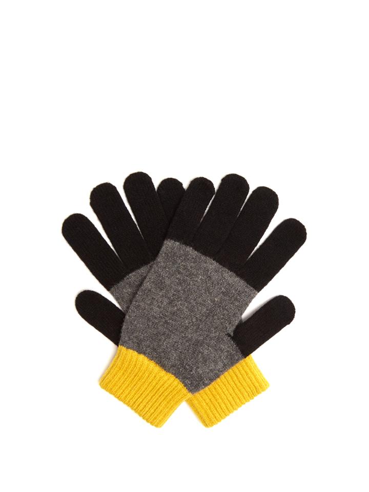 Paul Smith Tri-colour Wool-knit Gloves