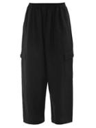 Matchesfashion.com Eskandar - Flap-pocket Linen Cropped Wide-leg Trousers - Womens - Black