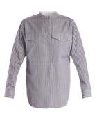 Calvin Klein 205w39nyc Striped Stand-collar Cotton Shirt