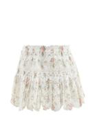 Loveshackfancy - Sarie Floral-print Broderie-anglaise Cotton Skirt - Womens - Floral