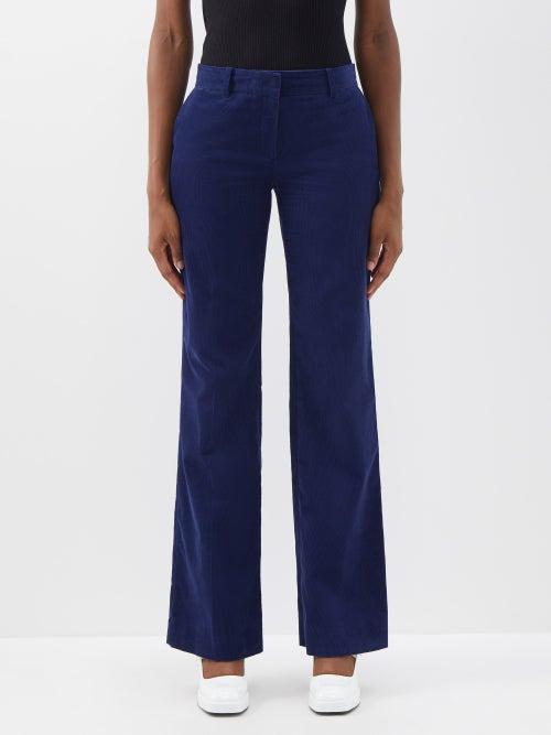 Bella Freud - 1976 Corduroy Kick-flare Trousers - Womens - Navy