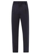 Fear Of God - High-rise Pleated Wool Trousers - Mens - Navy