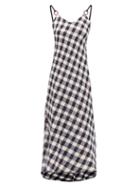 Matchesfashion.com Belize - Carole V-neck Cotton-gingham Midi Dress - Womens - Navy White