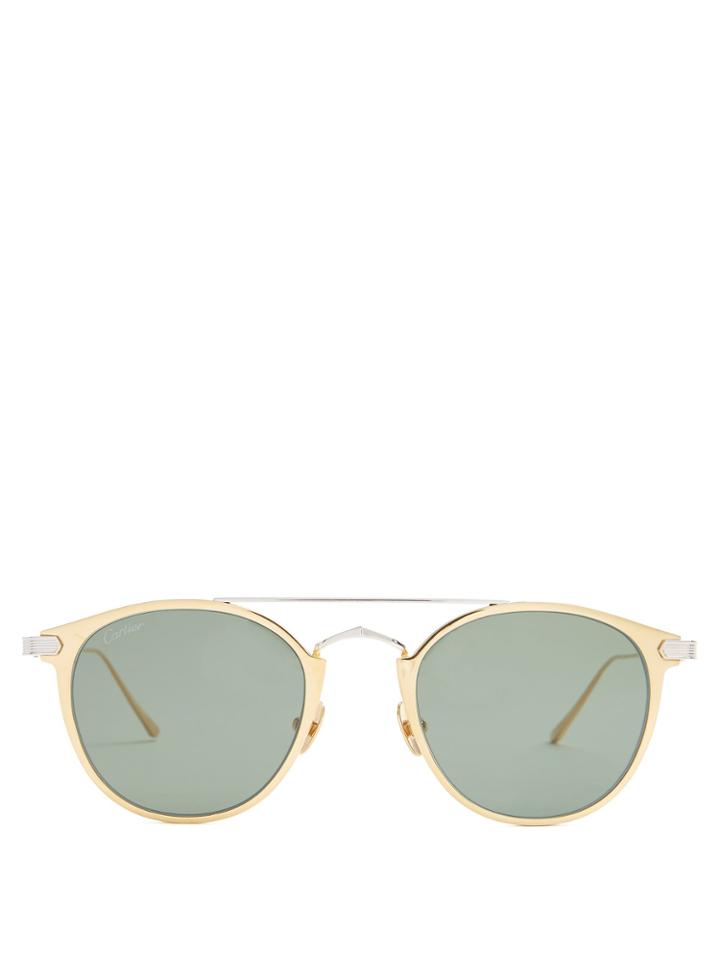 Cartier Eyewear Round Aviator-frame Acetate Sunglasses