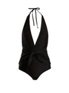 Matchesfashion.com Adriana Degreas - V Neck Knot Swimsuit - Womens - Black