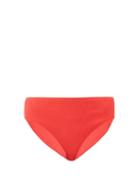 Matchesfashion.com Ganni - High-rise Ribbed Bikini Briefs - Womens - Red