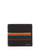 Matchesfashion.com Paul Smith - Bright Stripe Embroidered Bi Fold Leather Wallet - Mens - Black Multi