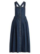 Sea Square-neck Denim Apron Dress