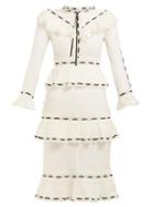 Matchesfashion.com Zimmermann - Honour Pintucked Cotton Dress - Womens - White