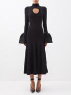 Az Factory X Thebe Magugu - X Thebe Magugu Cutout Jersey Midi Dress - Womens - Black
