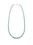Matchesfashion.com Azlee - Emerald & 18kt Gold Beaded Necklace - Womens - Emerald