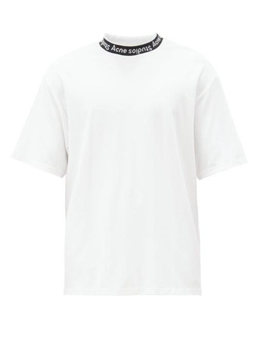 Matchesfashion.com Acne Studios - Extorr Logo-neck Jersey T-shirt - Mens - White
