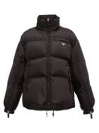 Matchesfashion.com Prada - Logo Plaque Quilted Down Nylon Jacket - Womens - Black