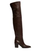 Matchesfashion.com Gianvito Rossi - Western 85 Leather Over The Knee Boots - Womens - Dark Brown