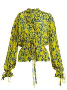 Preen Line Taia V-neck Frill Trim Top