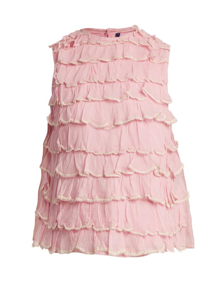 Jupe By Jackie Bagana Tiered-ruffle Silk-organza Top