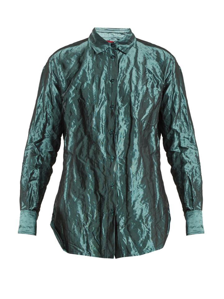 Sies Marjan Sander Crinkled-taffeta Shirt