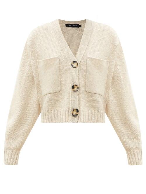 Matchesfashion.com Proenza Schouler - Patch-pocket Cropped Cashmere-blend Cardigan - Womens - Beige