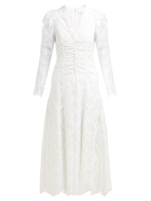 Matchesfashion.com Erdem - Annalee Cotton Blend Chantilly Lace Gown - Womens - White