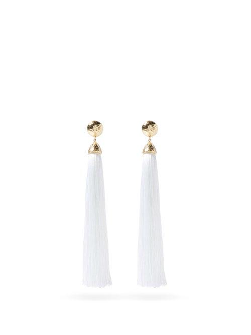 Matchesfashion.com Rosantica - Giocoliere Tasselled Clip Earrings - Womens - White