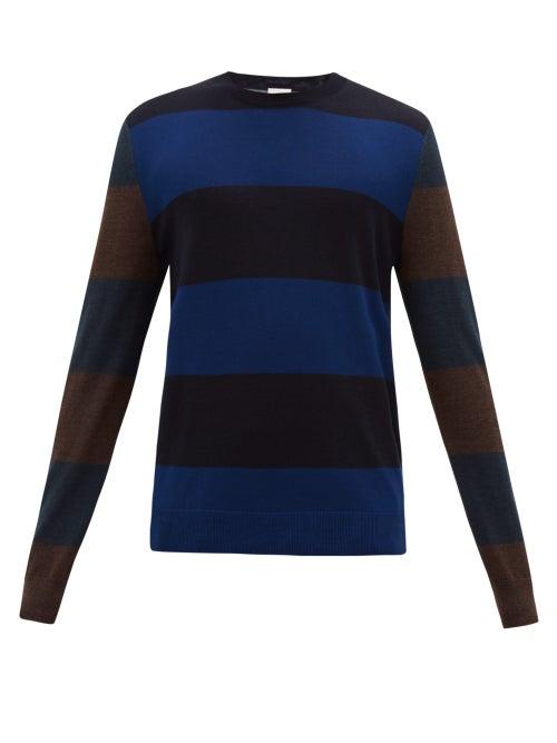 Matchesfashion.com Paul Smith - Striped Wool-blend Sweater - Mens - Navy