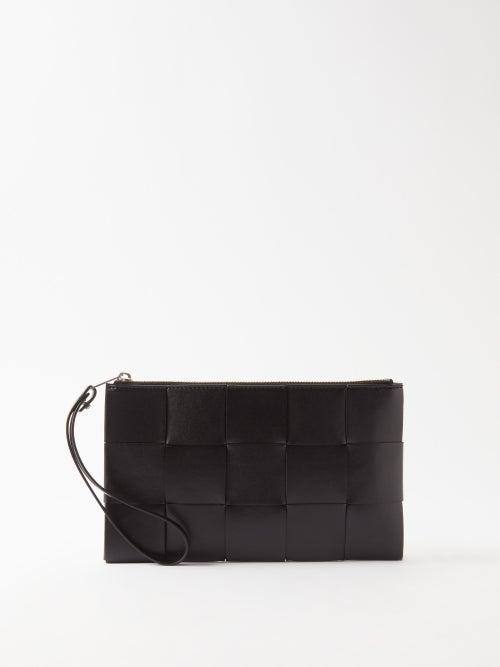 Bottega Veneta - Cassette Leather Pouch - Mens - Black Silver