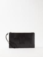 Bottega Veneta - Cassette Leather Pouch - Mens - Black Silver