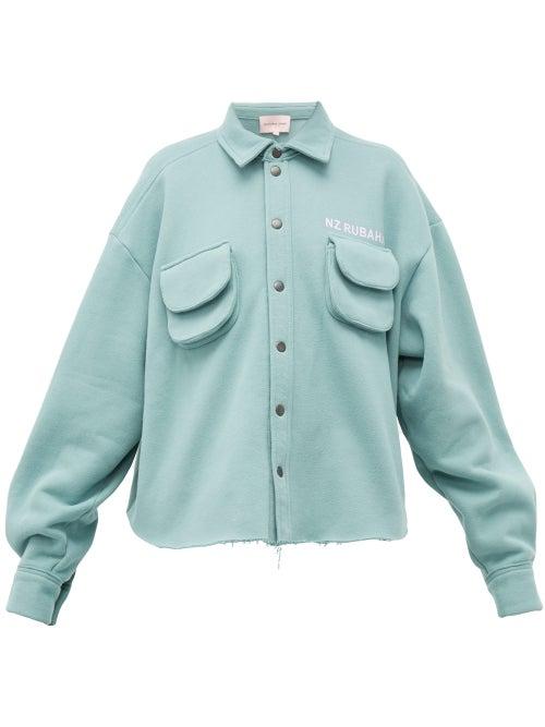 Matchesfashion.com Natasha Zinko - Cargo Pocket Cotton Blend Jersey Shirt - Womens - Light Green