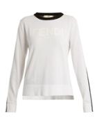 Fendi Long-sleeve Crew-neck Logo Knit Sweater