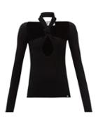 The Attico - Cutout Halterneck Rib-knitted Top - Womens - Black