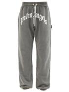 Palm Angels - Logo-print Cotton-jersey Track Pants - Mens - Grey