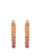 Matchesfashion.com Marie Mas - Reversible Multi Stone & Pink Gold Earrings - Womens - Pink