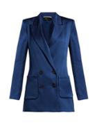 Matchesfashion.com Roland Mouret - Talbot Hammered Stretch Silk Blazer - Womens - Blue