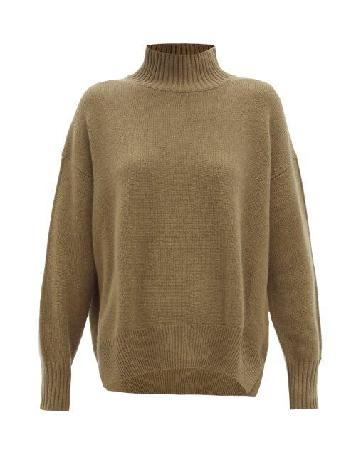 Matchesfashion.com Allude - High-neck Cashmere Sweater - Womens - Khaki