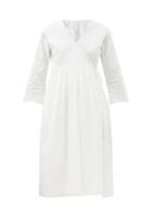 Matchesfashion.com Loup Charmant - Byblos Swiss Dot Cotton-voile Wrap Dress - Womens - White