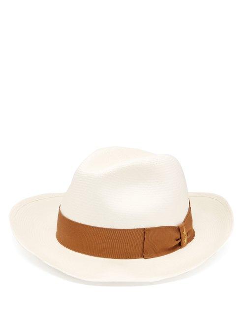 Matchesfashion.com Borsalino - Panama Wide Brim Straw Hat - Mens - White
