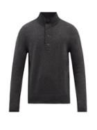 Ermenegildo Zegna - Quarter-placket Cashmere Sweater - Mens - Dark Grey