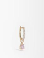 Otiumberg - Sapphire, Diamond & 9kt Gold Single Hoop Earring - Womens - Pink Gold