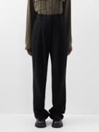 The Frankie Shop - Layton Pleated Wool Wide-leg Trousers - Womens - Black