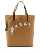 Ladies Bags Marni - Logo-print Cellulose Tote Bag - Womens - Beige Multi