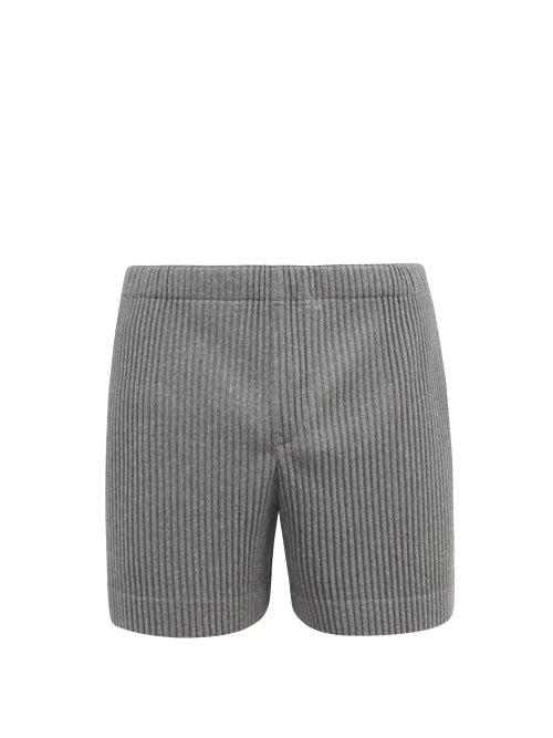 Mens Rtw Homme Pliss Issey Miyake - Technical-pleated Jersey Shorts - Mens - Grey