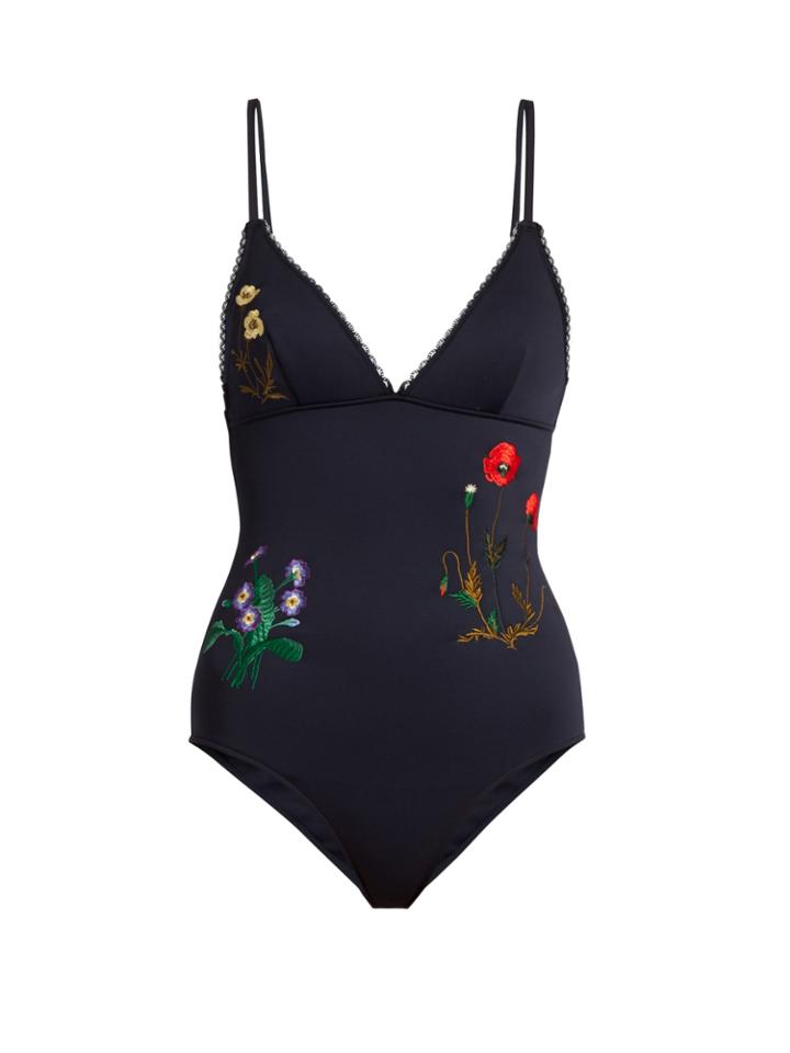 Stella Mccartney Botanical-embroidered Swimsuit