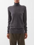Raey - Roll-neck Fine-rib Responsible-cashmere Sweater - Womens - Charcoal