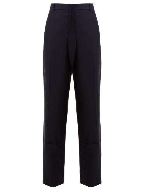 Matchesfashion.com Jil Sander - Ethan Straight Leg Wool And Mohair Blend Trousers - Womens - Navy
