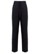 Matchesfashion.com Jil Sander - Ethan Straight Leg Wool And Mohair Blend Trousers - Womens - Navy