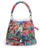 Matchesfashion.com Charles Jeffrey Loverboy - Panties Rose Print Linen Cross Body Bag - Womens - Blue Multi